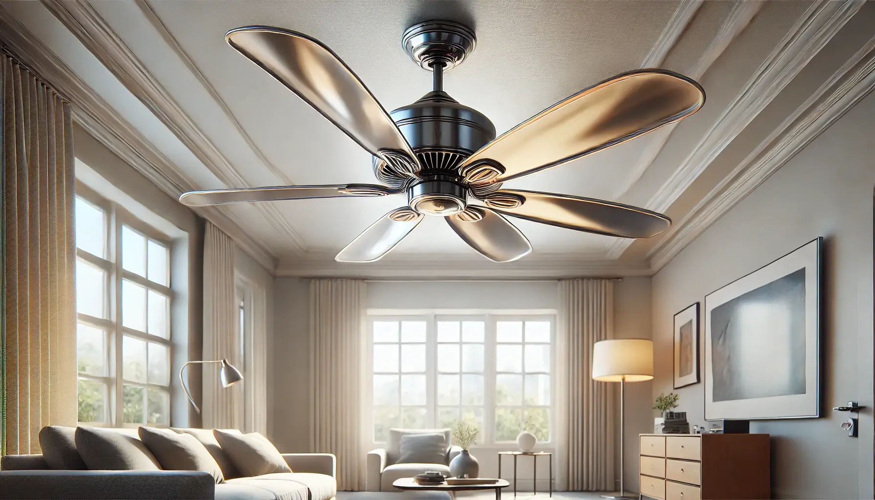 A clean ceiling fan after professional cleaning