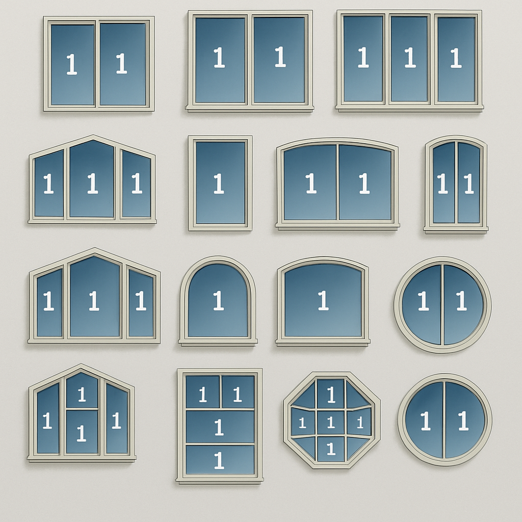 Visual guide showing how to count window panes